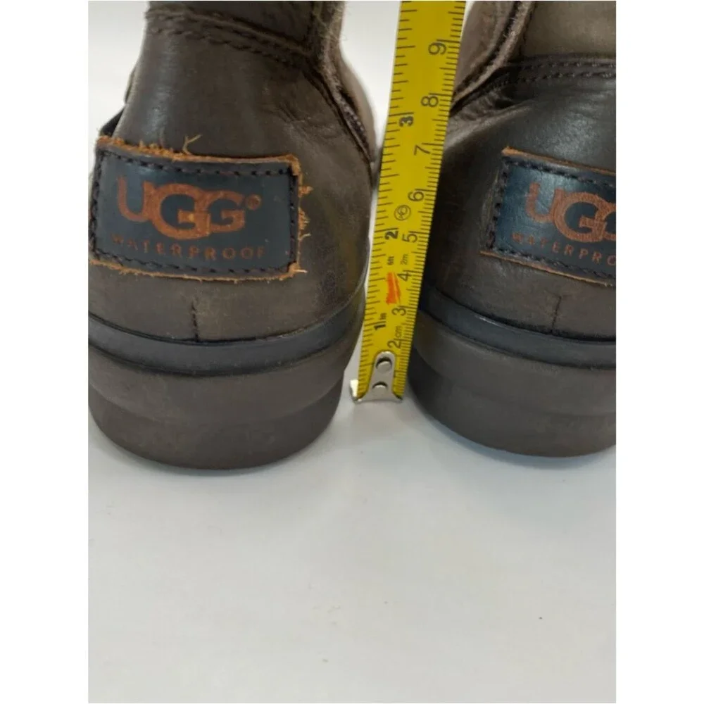 UGG Robbie Waterproof Leather Wool Winter Boots 8 Brown Buckle Gorpcore Cabincor